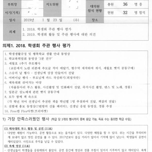 2018학년도 4차 대의원회 개최